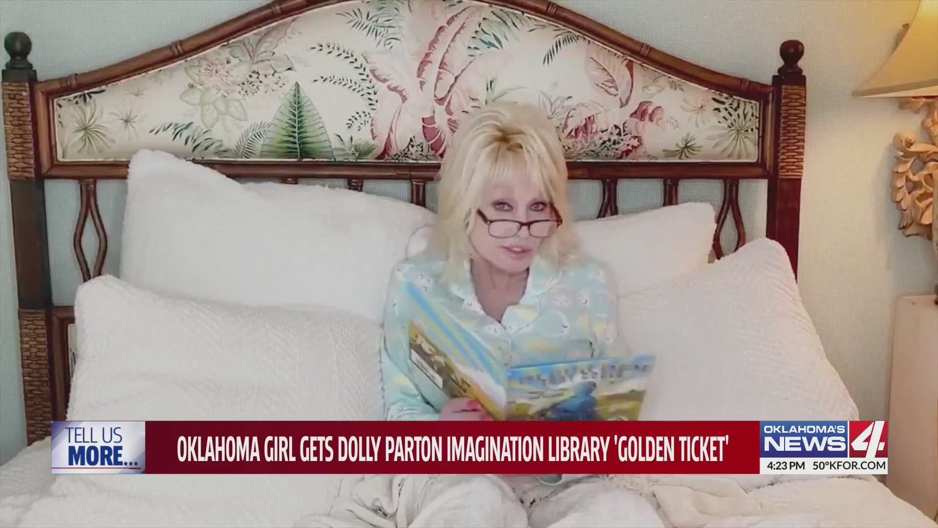 Oklahoma girl gets Dolly Parton imagination library “golden ticket