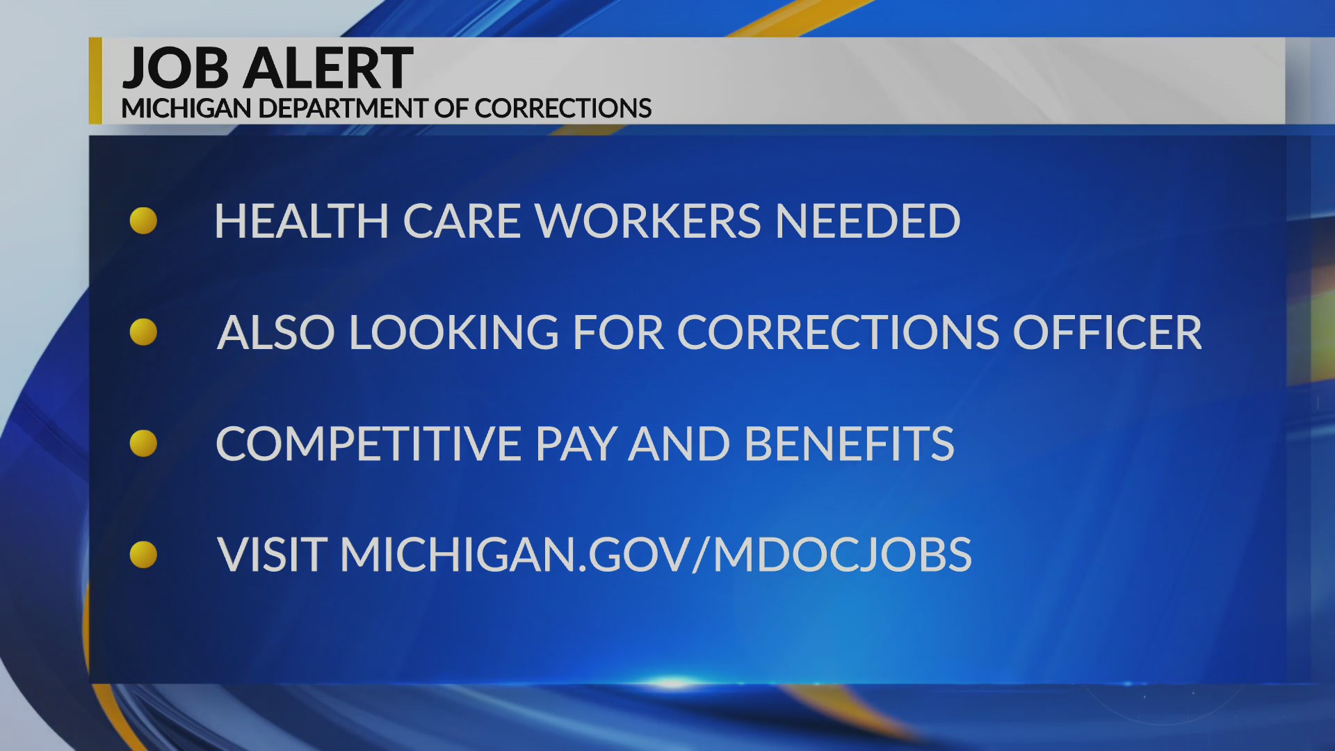 JOB ALERT MDOC is hiring WLNS 6 News