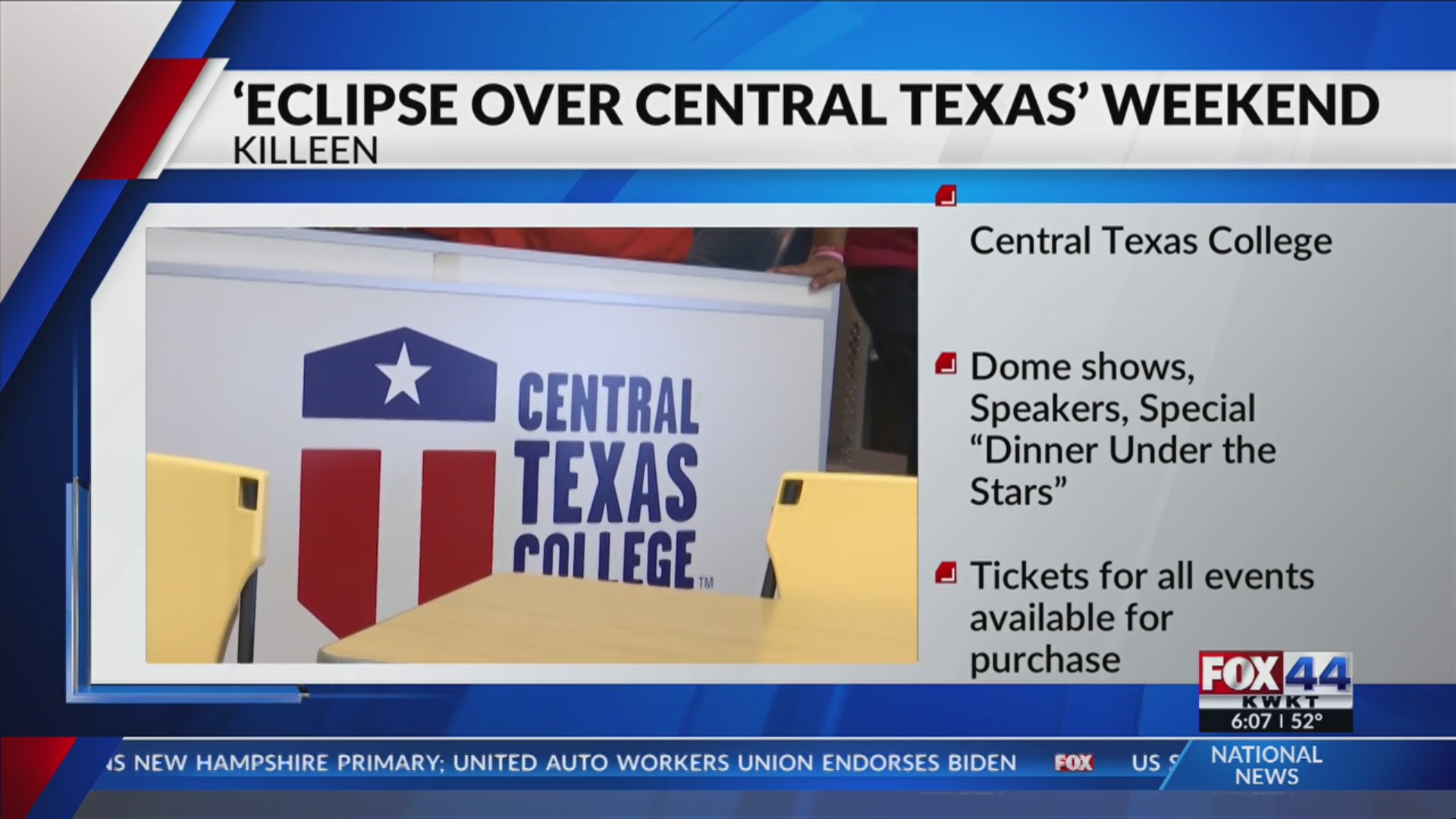 CTC to host 'Eclipse Over Central Texas' weekend – KWKT – FOX 44