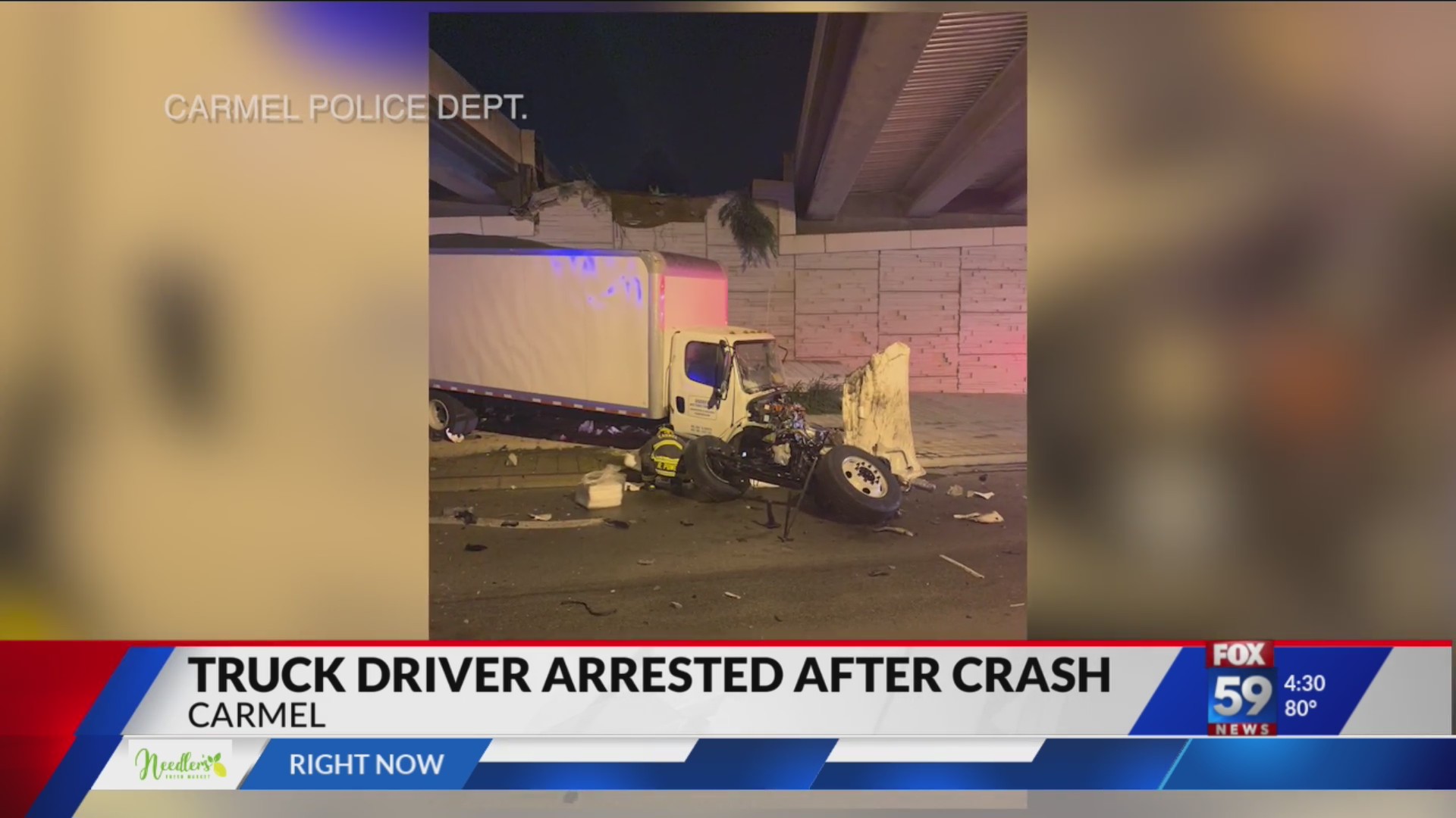 Truck crashes through Carmel bridge, lands on 136th Street below – Fox 59
