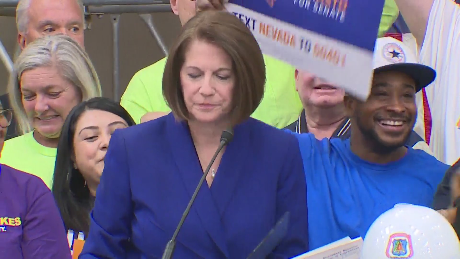 Catherine Cortez Masto speaks after her projected victory in the hotly ...