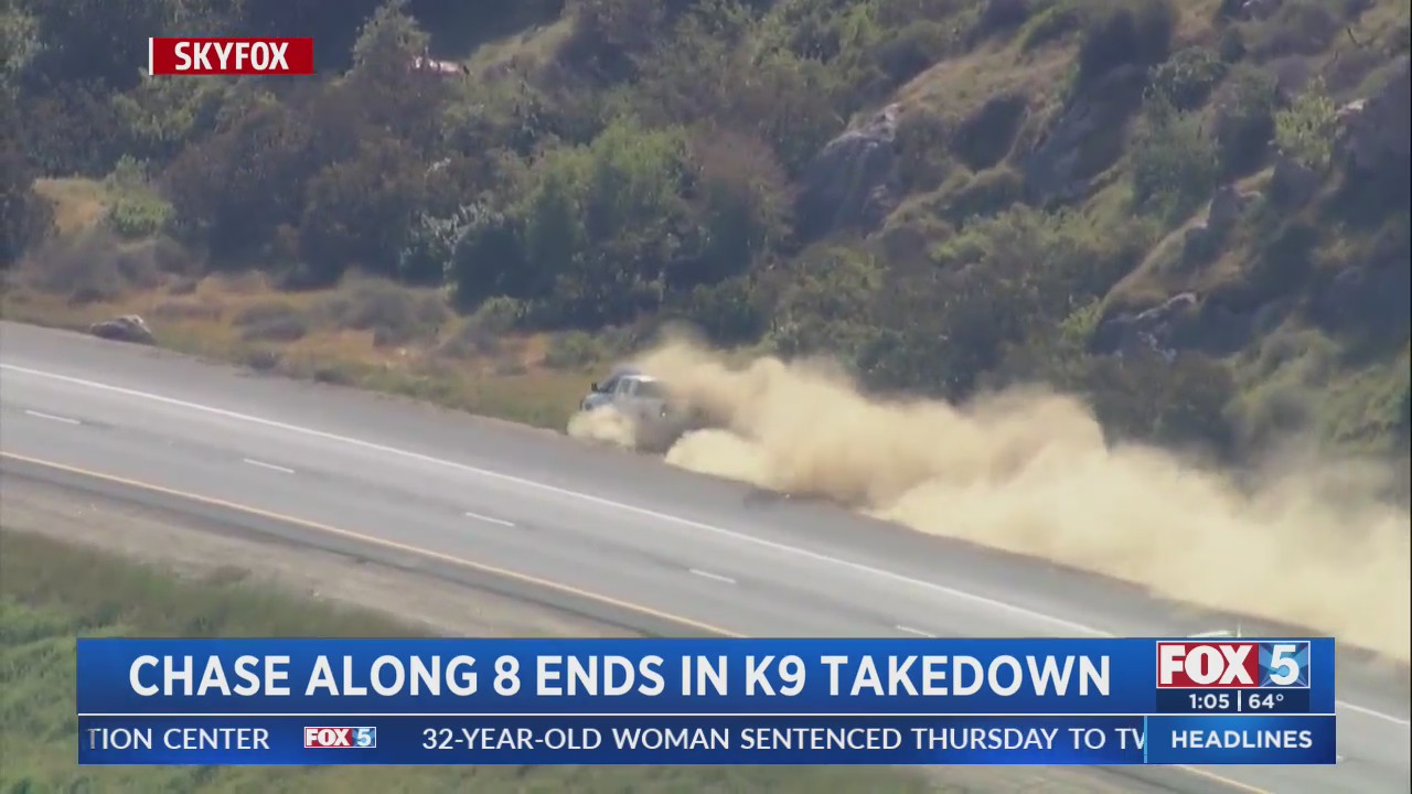 Chase Along I-8 Ends In K-9 Takedown – FOX 5 San Diego & KUSI News