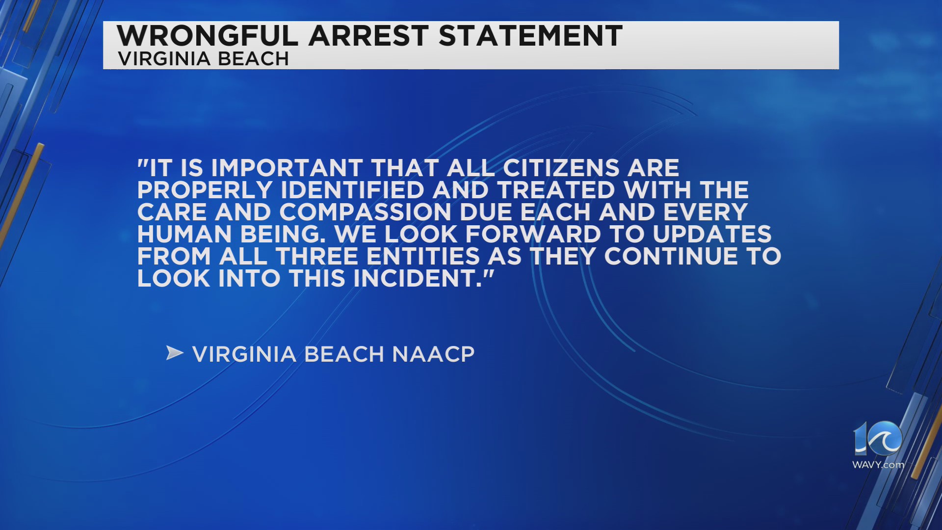 VB NAACP issues statement on wrongful arrest of Navy wife – WAVY.com