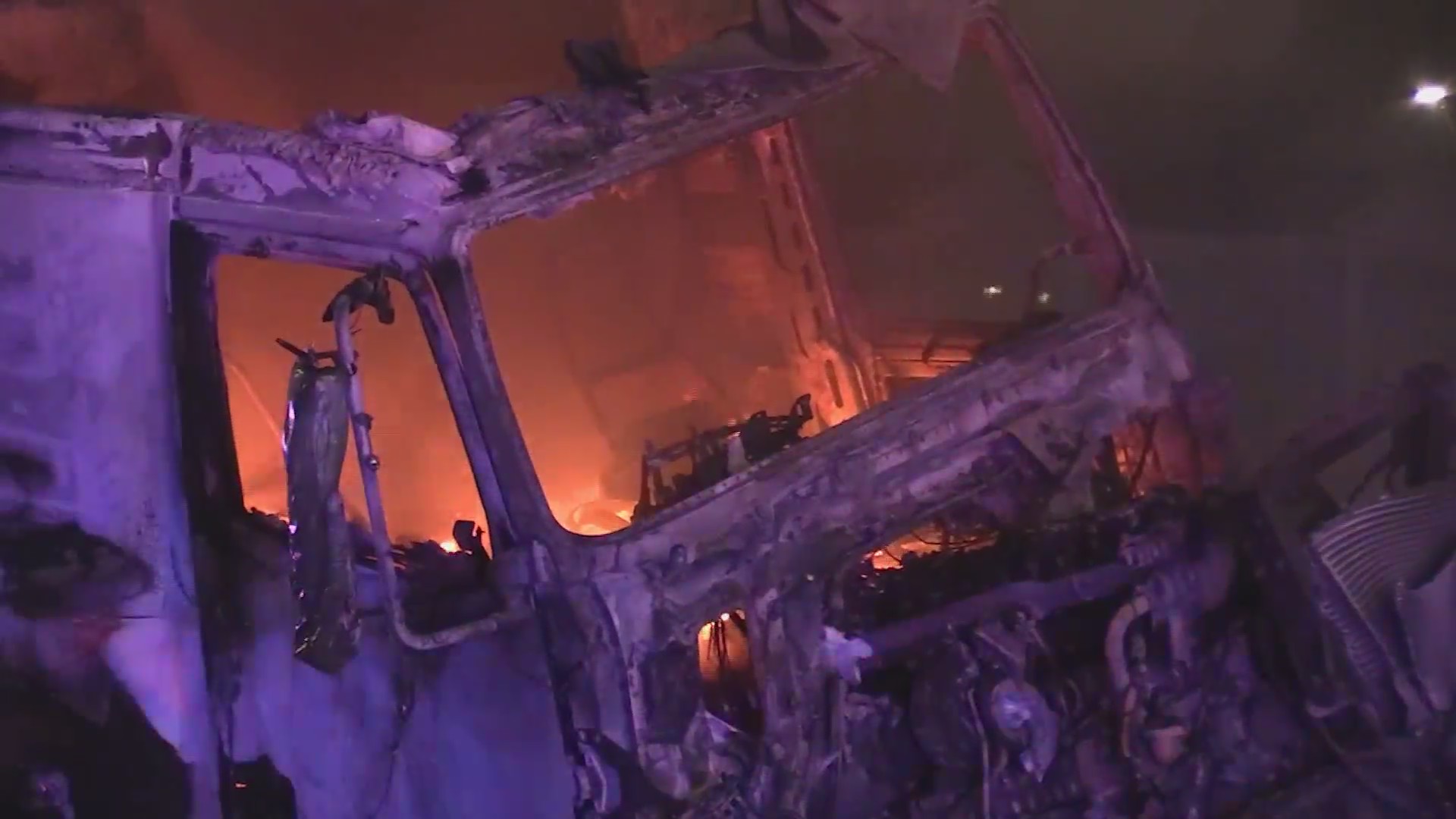Driver dead after FedEx truck hit guardrail, caught fire in Deerfield ...
