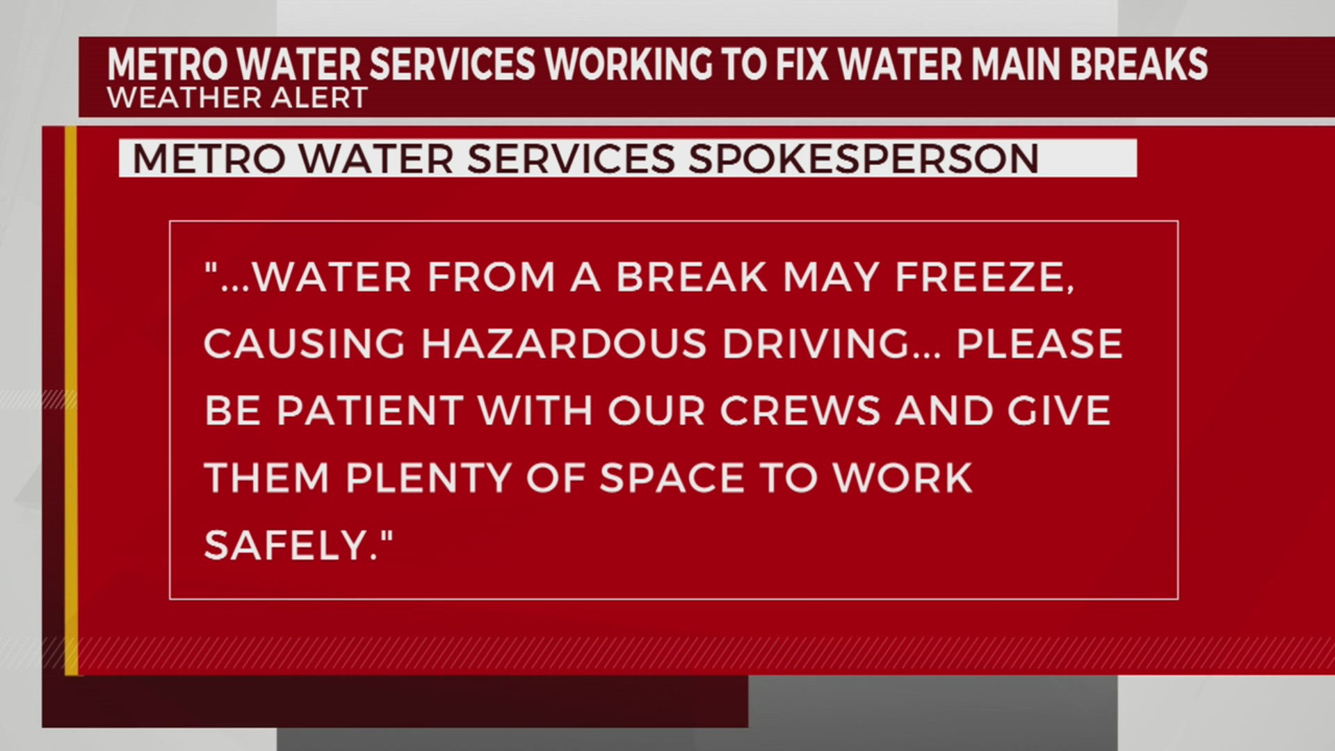 Metro Water Services working to fix water main breaks – WKRN News 2