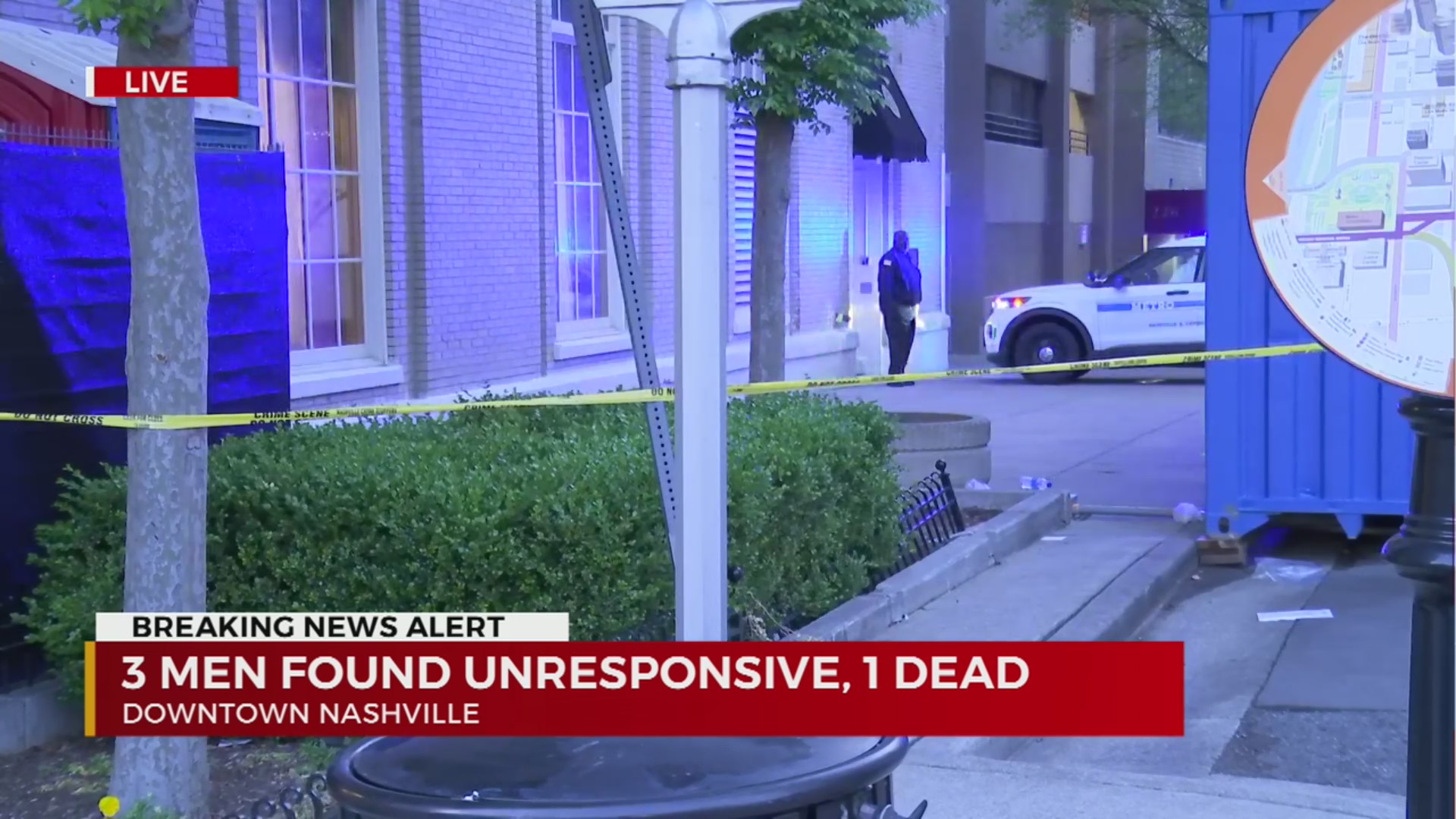 3 men found unresponsive, 1 dead in downtown Nashville – WKRN News 2