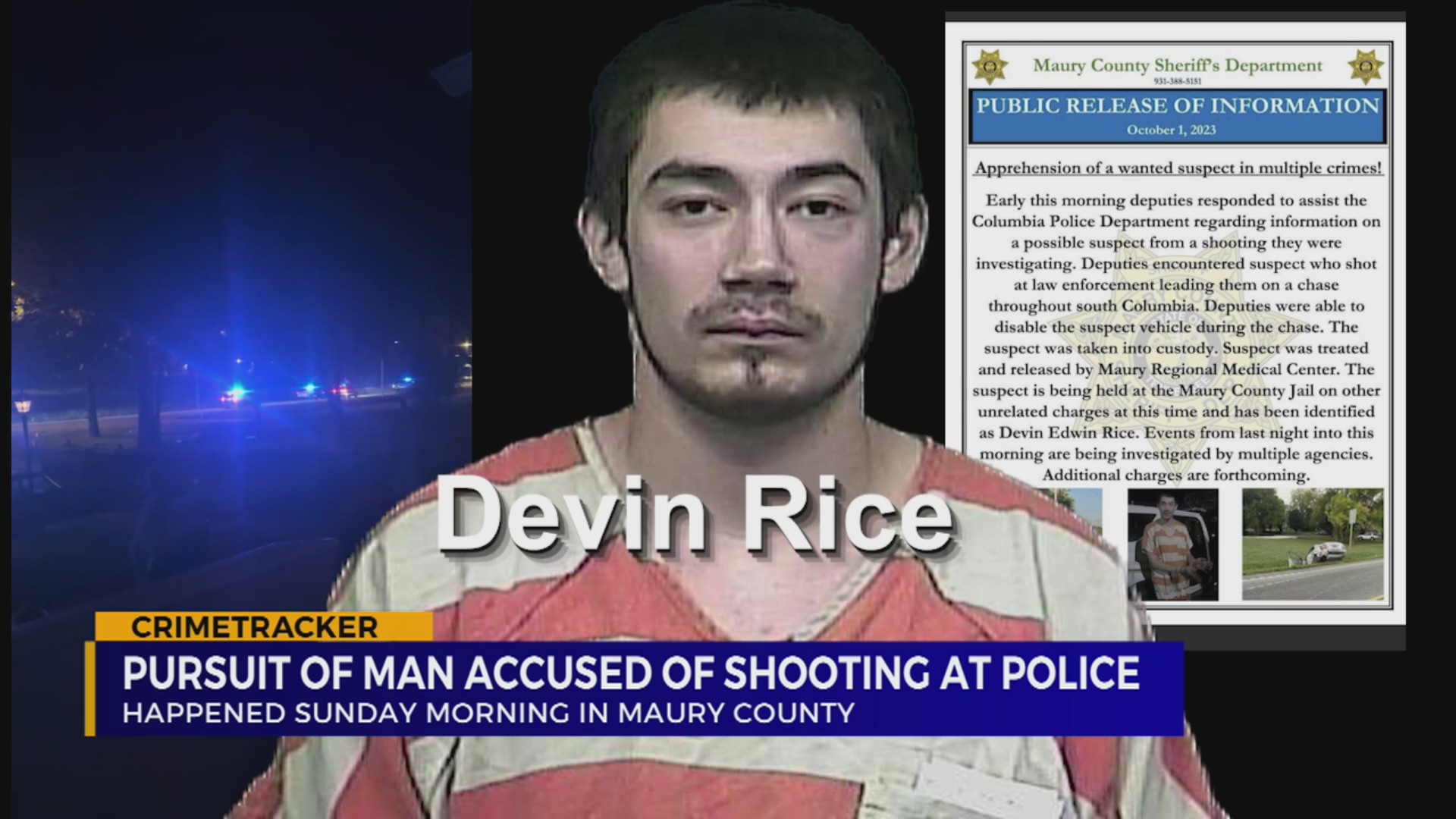 Maury County pursuit of man accused of shooting at police – WKRN News 2