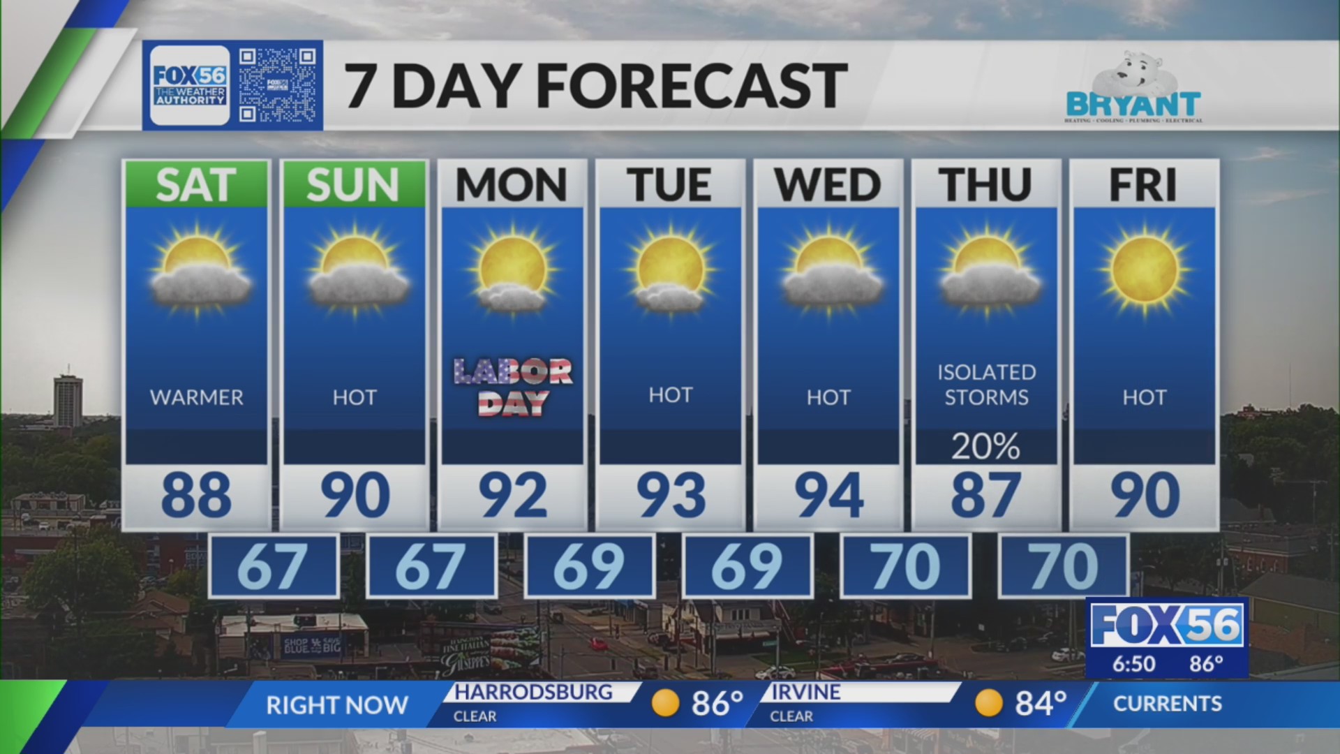 Evening weather forecast: 9/1/2023 – FOX 56 News