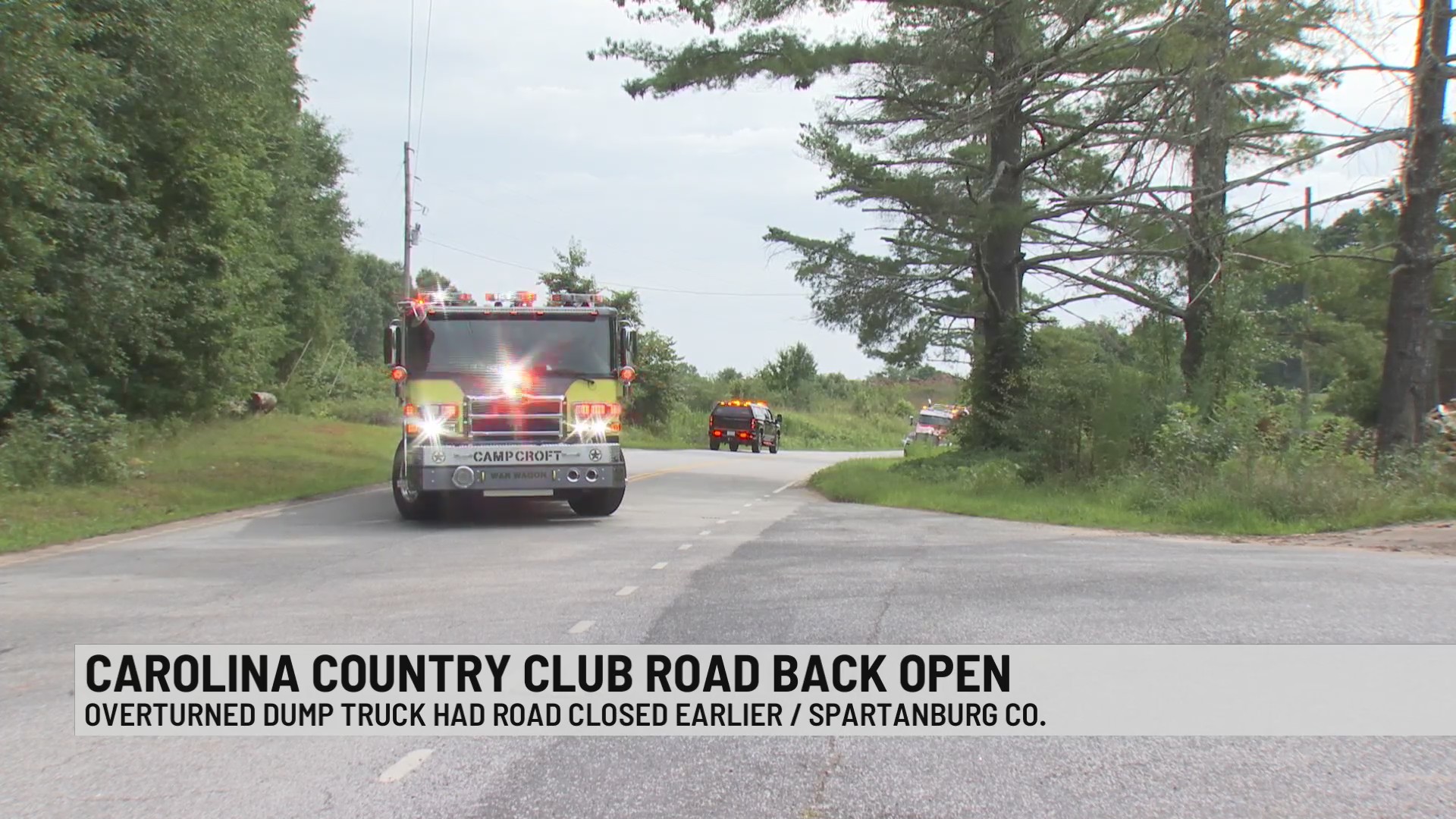 Overturned dump truck closes Spartanburg Co. road – WSPA 7NEWS