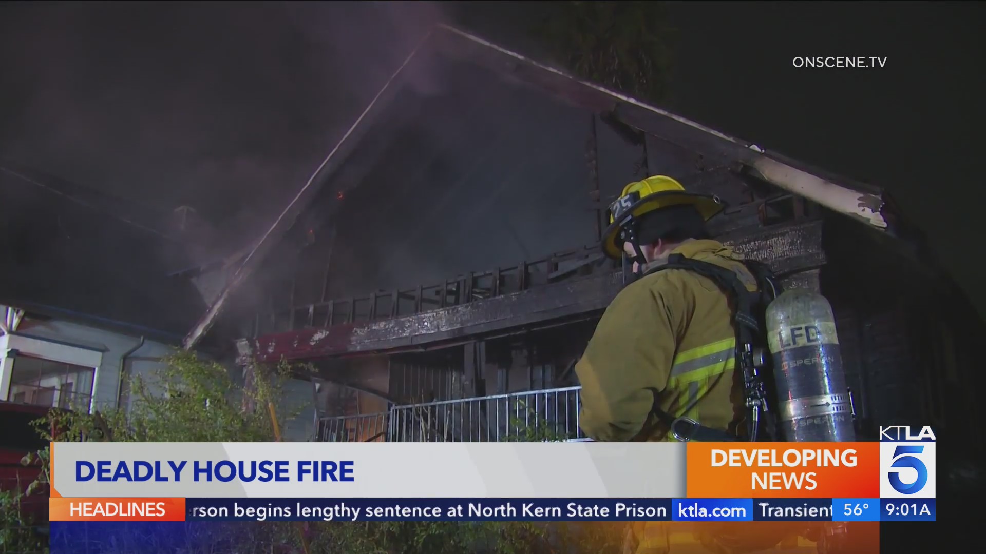 Massive fire guts Los Angeles home leaving 1 dead, 2 critical – KTLA
