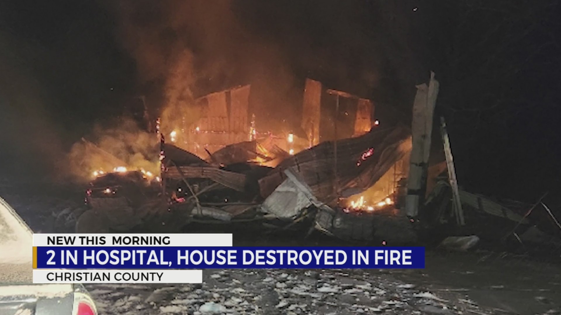 Fire destroys Christian County house, sends two people to hospital ...