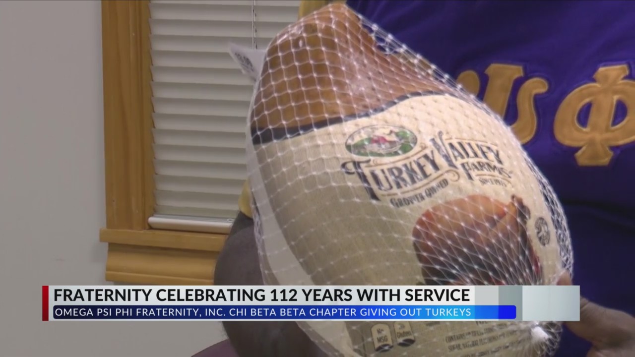 Bloomington Omega Psi Phi turkey giveaway