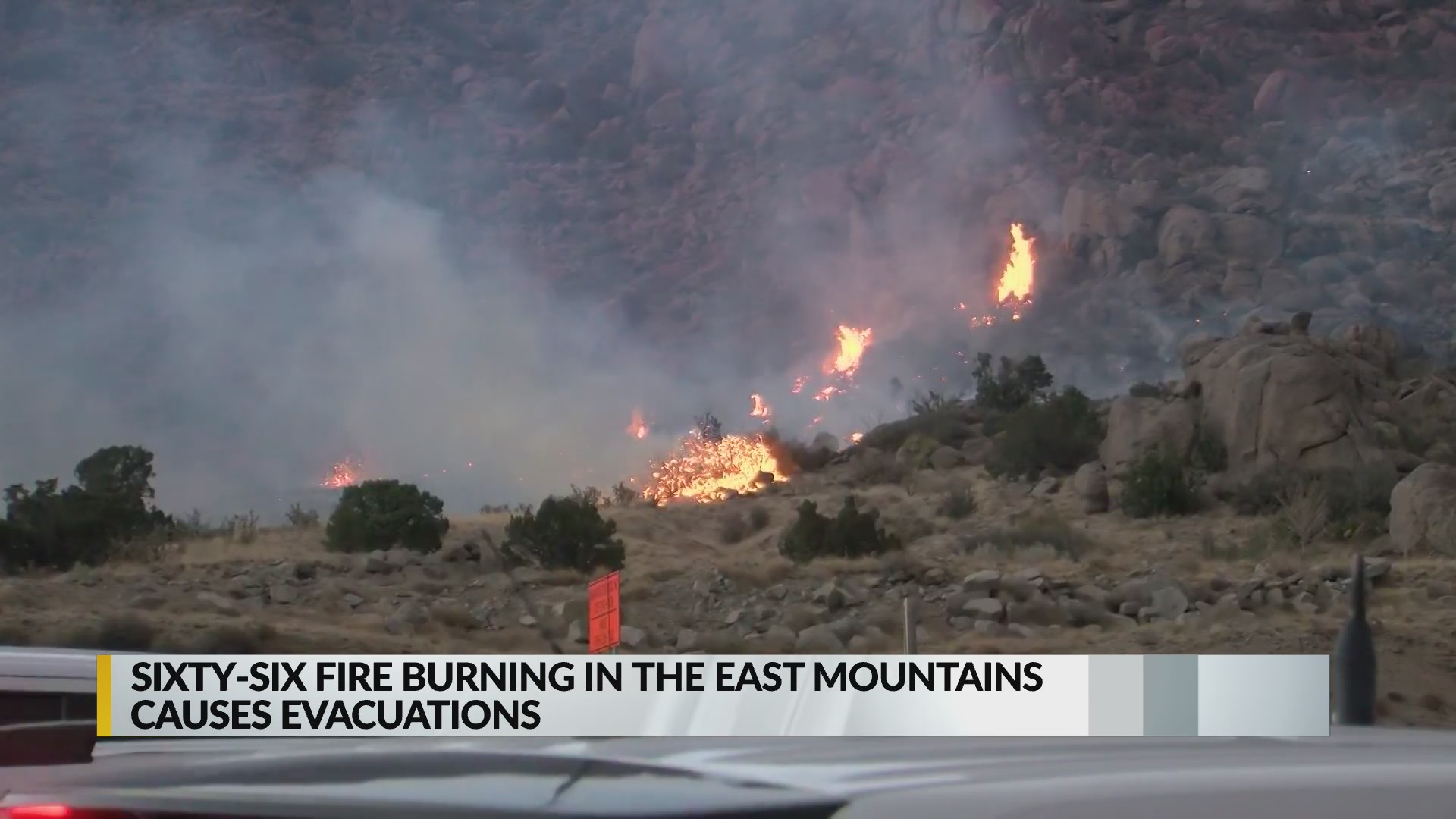 Crews battling SixtySix Fire on both sides of I40 at Carnuel KRQE NEWS 13 Breaking News