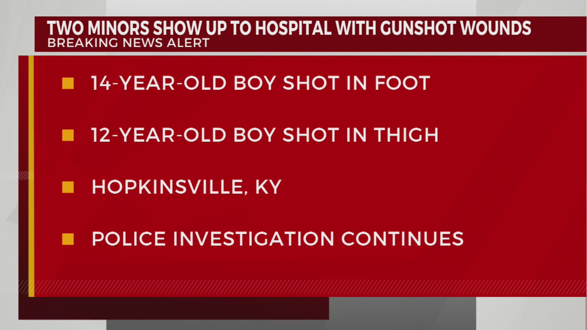 Two minors shot in Hopkinsville, Kentucky WKRN News 2