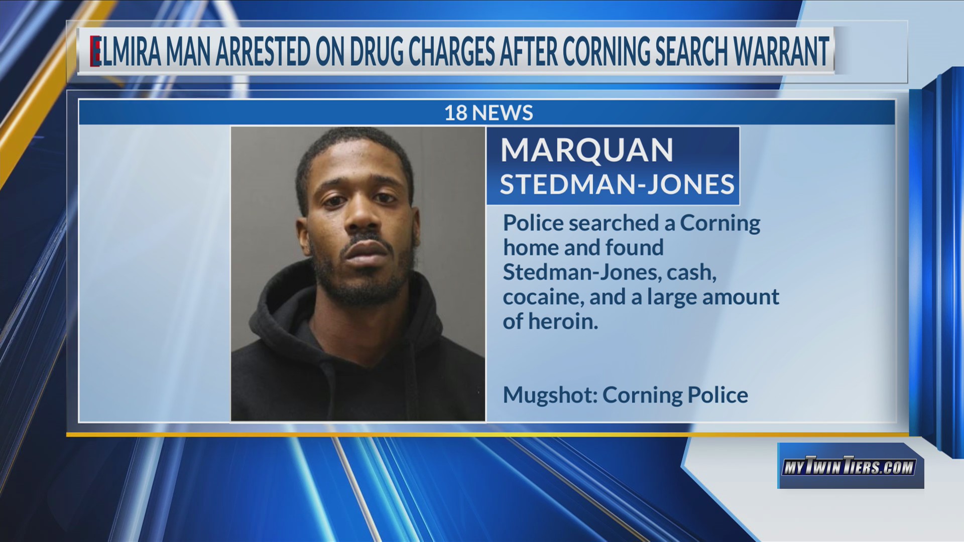 Elmira man arrested on drug charges after Corning search warrant – WETM ...