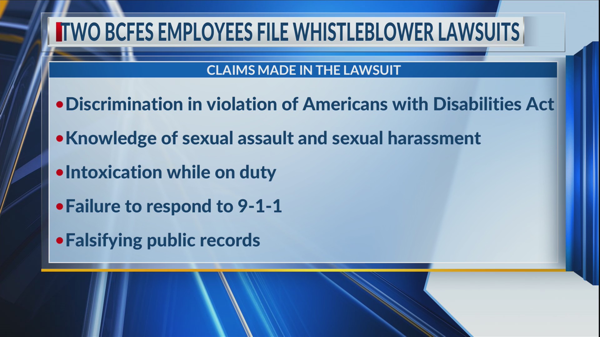 2 BCFES employees file whistleblower lawsuits WSAVTV