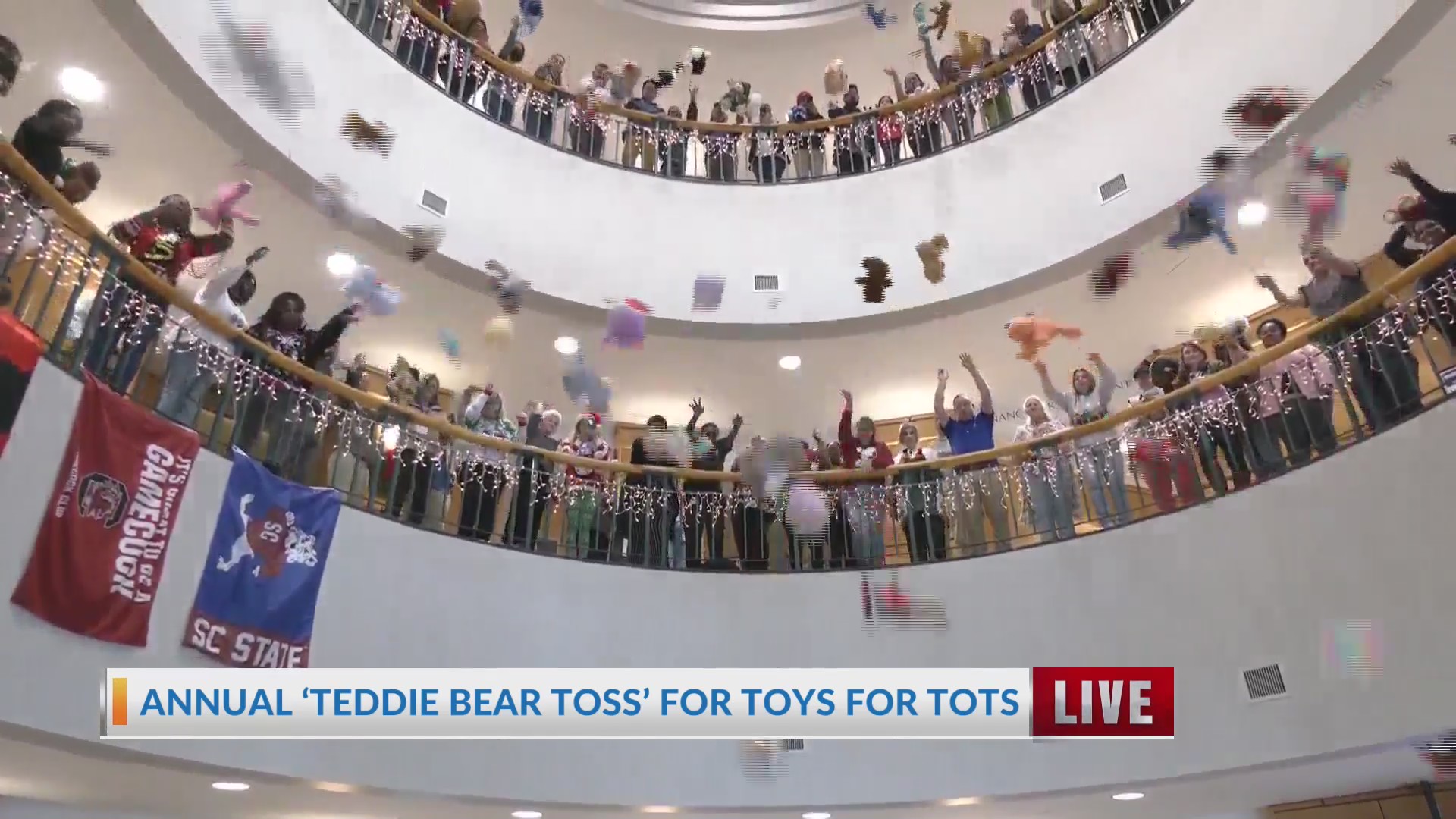 Charleston County holds annual Teddie Bear Toss for Toys for Tots