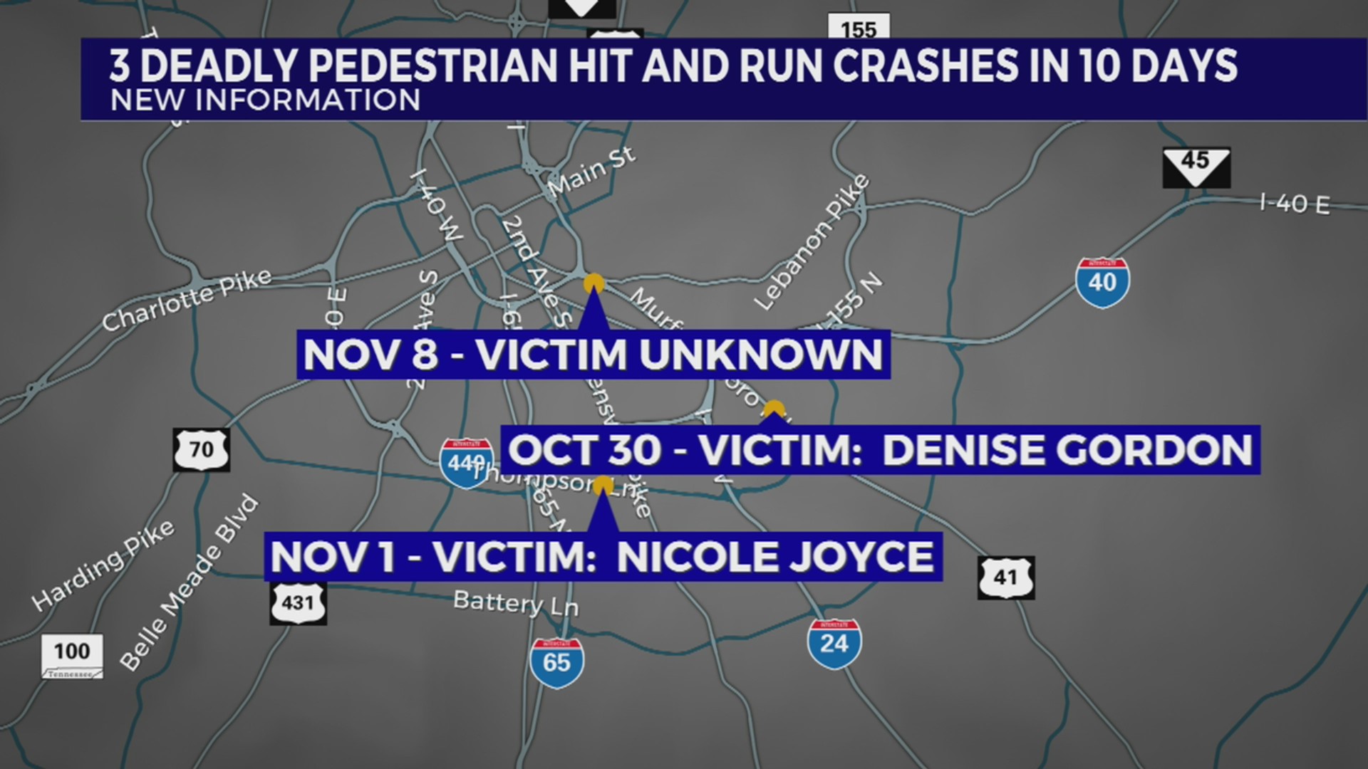 3 deadly pedestrian hit-and-run crashes reported in 10 days – WKRN News 2