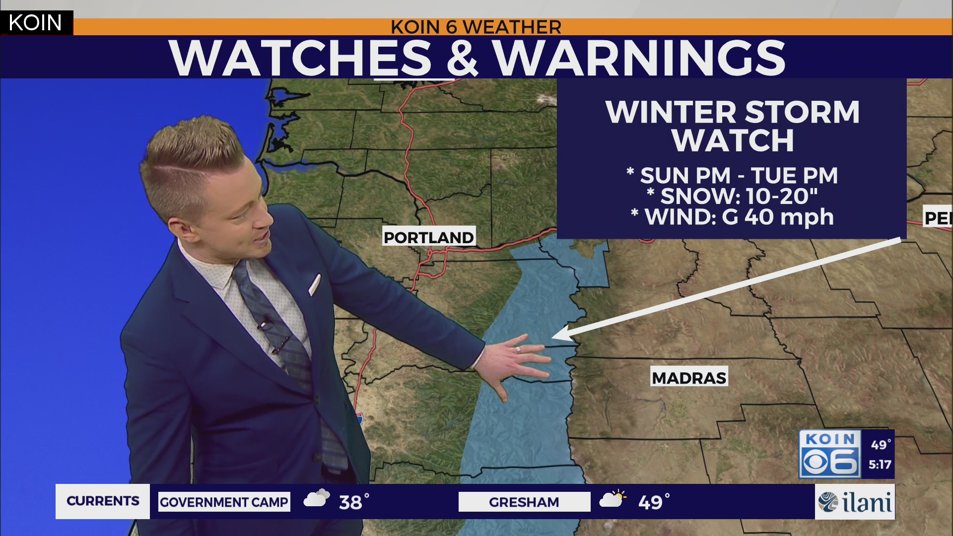 KOIN 6 Weather Forecast Winter weather returns to Portland, Pacific