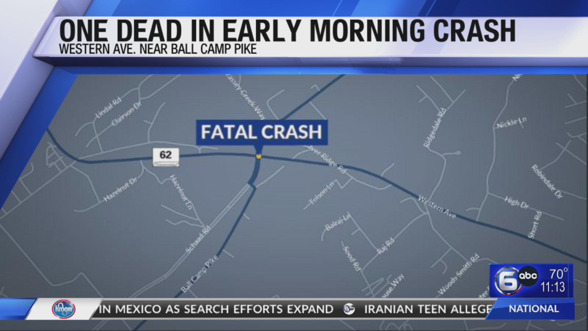One Dead in Early Morning Crash – WATE 6 On Your Side