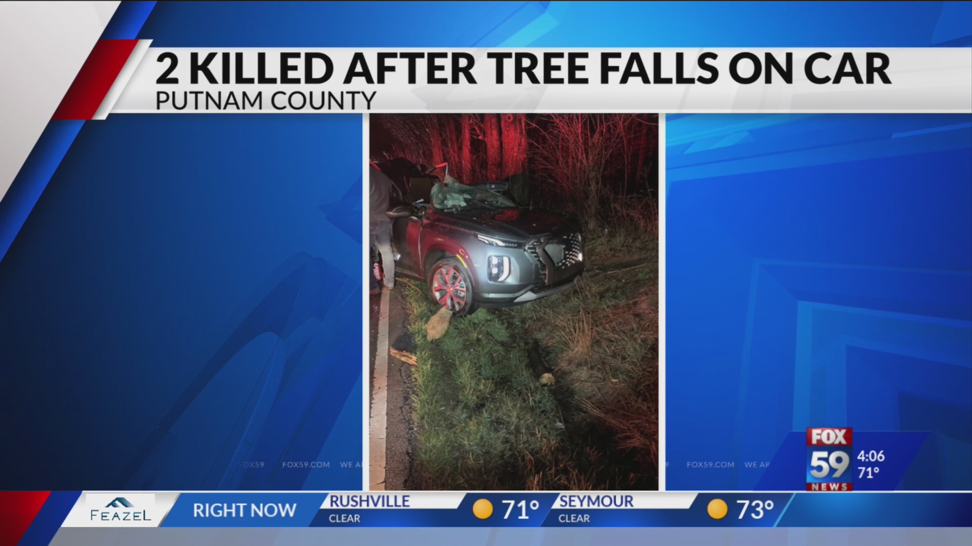 2 killed after tree falls on car during storm in Putnam County Fox 59