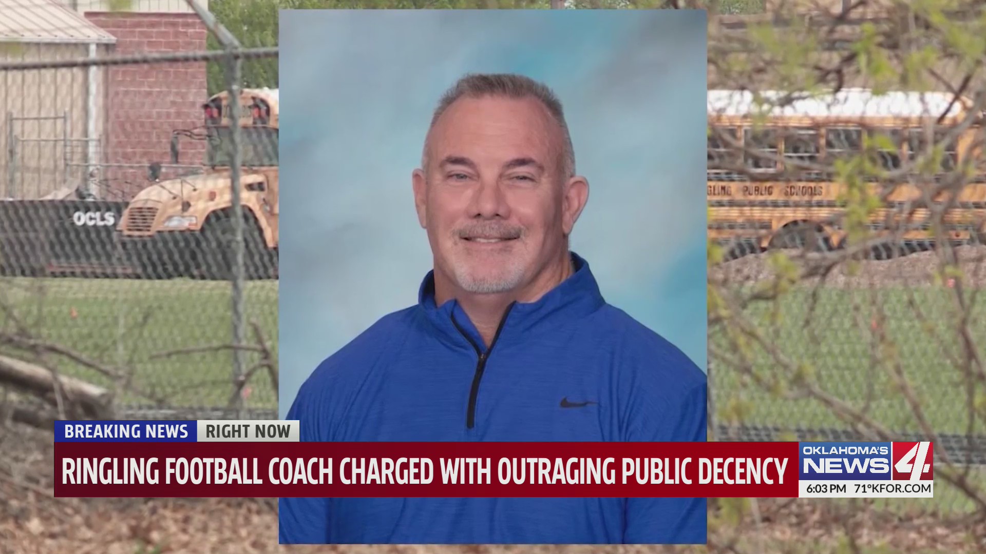 Ringling football coach charged with outraging public decency KFOR
