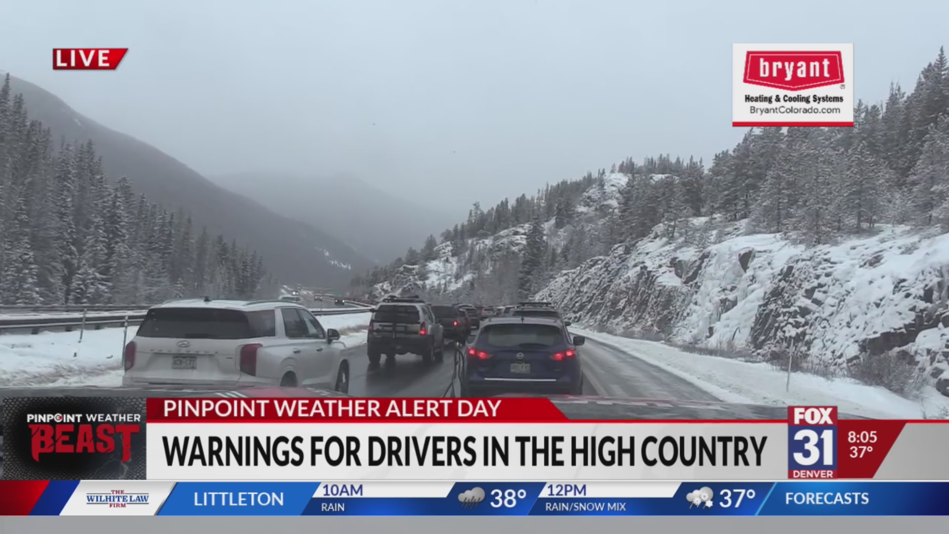 Rain and snow cause slick conditions on high country roads – FOX31 Denver