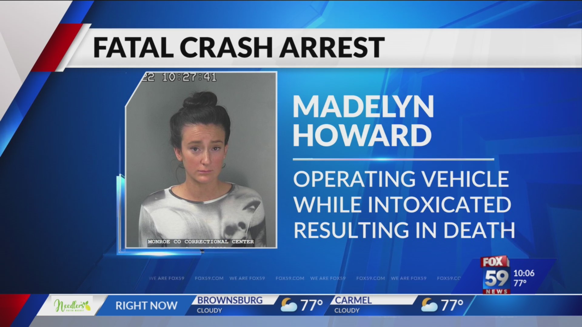 Woman arrested in Bloomington crash that killed man on scooter – Fox 59
