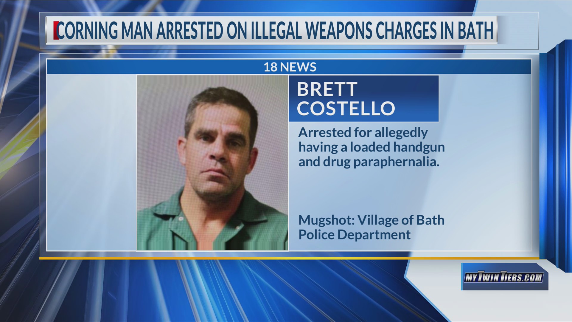 Corning man arrested on illegal weapons charges in Bath – WETM ...