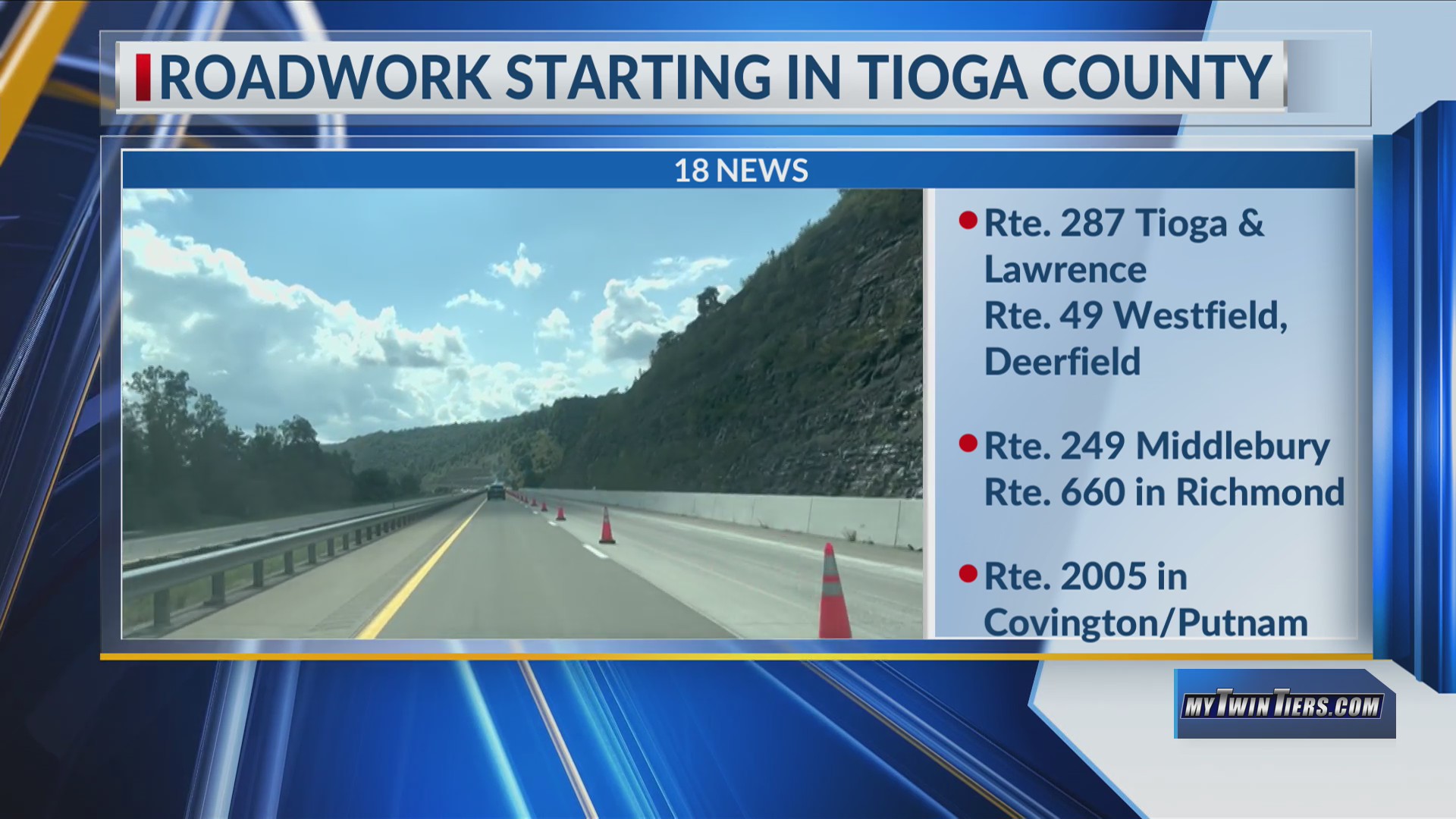 Road work to begin across Tioga County, Pa – WETM – MyTwinTiers.com