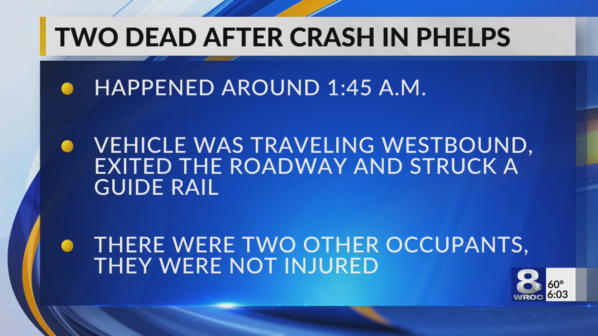 Two killed in I90 crash in Phelps RochesterFirst