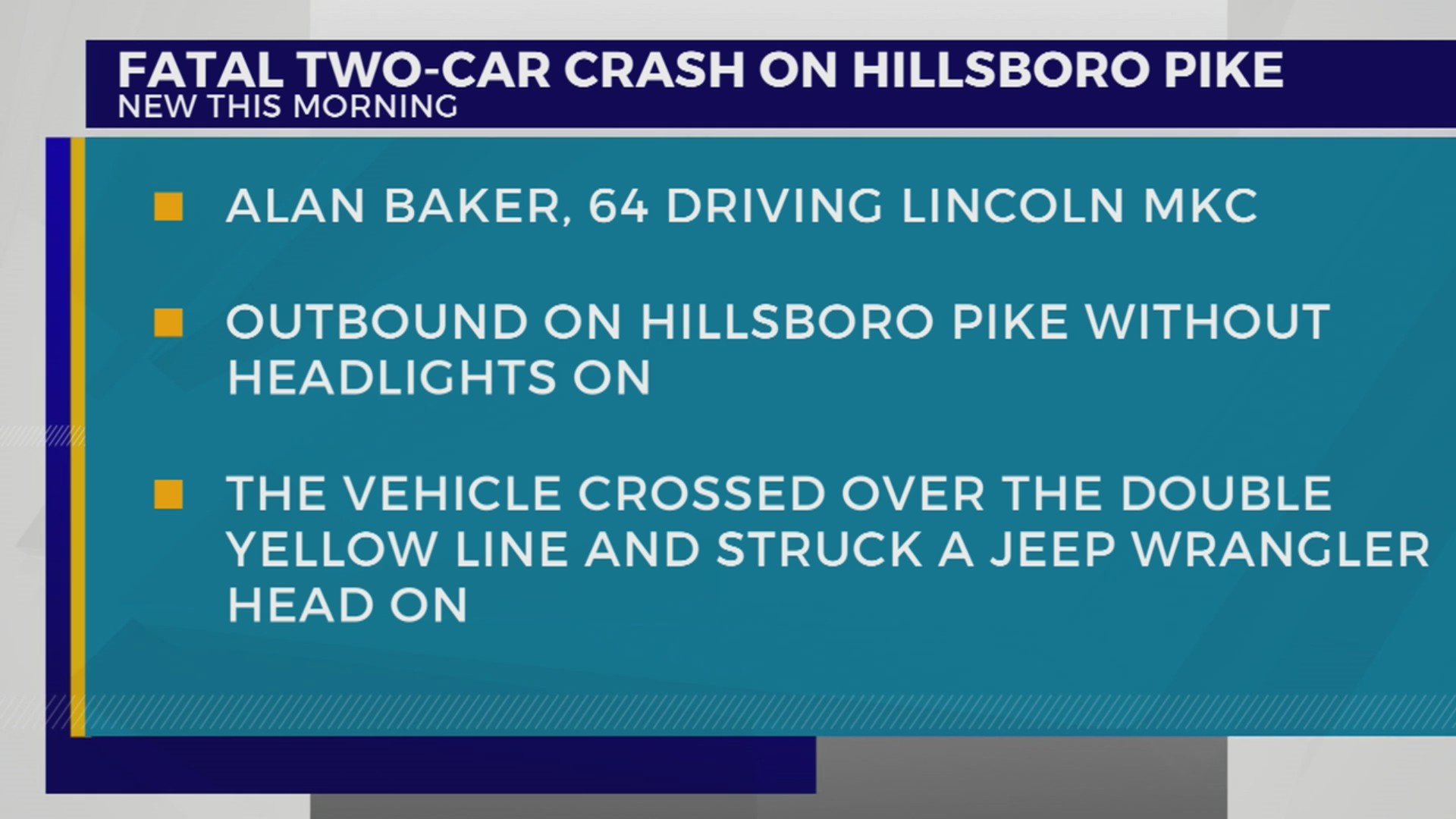 Driver killed in head-on crash on Hillsboro Pike – WKRN News 2