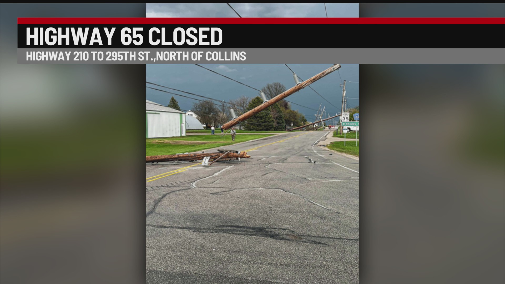 Highway 65 still closed as crews work to replace storm-damaged power ...