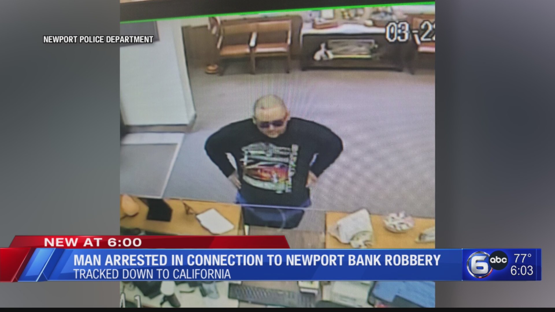 East TN bank robbery suspect arrested in Los Angeles – WATE 6 On Your Side