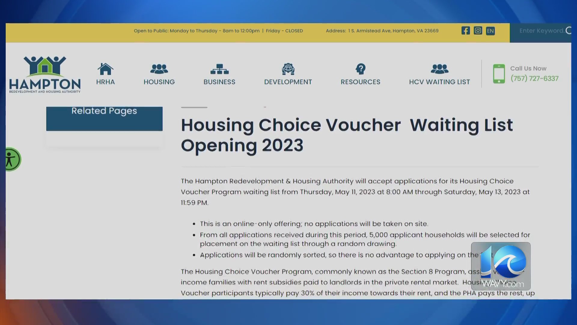 Hampton housing choice voucher waitlist applications open for first