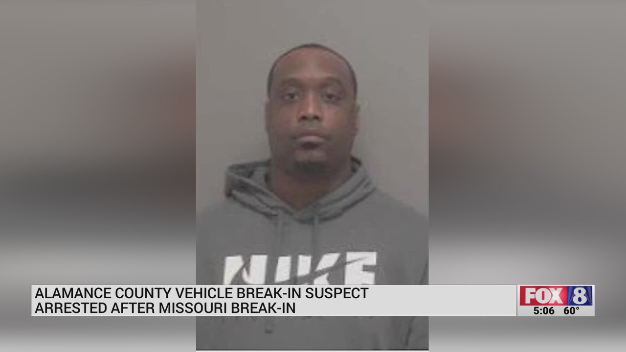 Alamance County vehicle breakin suspect arrested after Missouri break