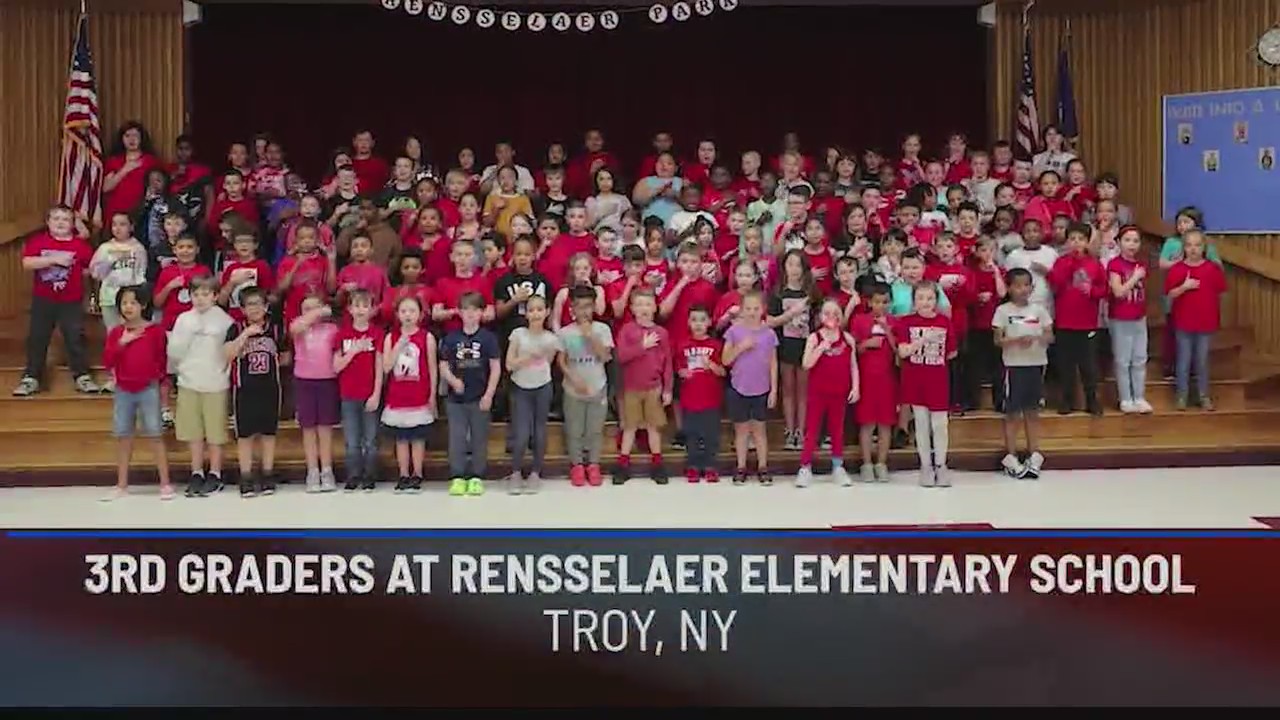 3rd graders at Rensselaer Elementary School give us our daily pledge of allegiance! NEWS10 ABC