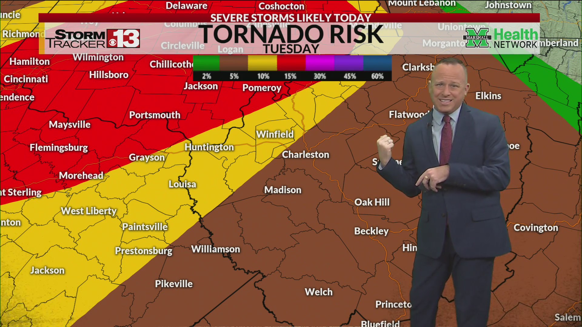 Severe storms with tornadoes possible Tuesday – WOWK 13 News