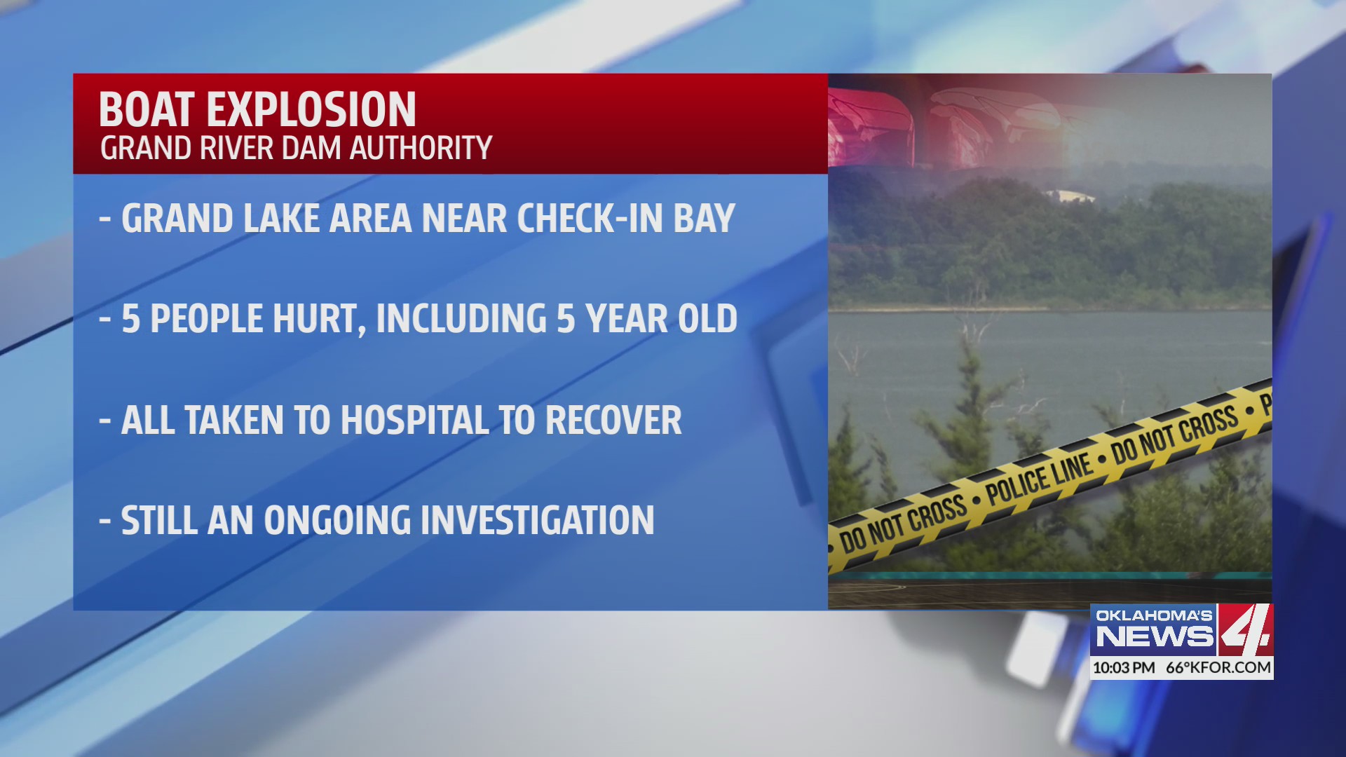 Boat explosion at Grand Lake – KFOR.com Oklahoma City, image size:1920x1080