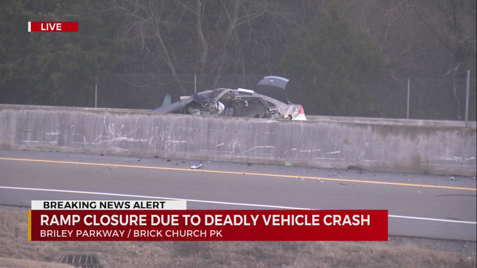 Ramp closed after deadly crash on Briley Parkway – WKRN News 2