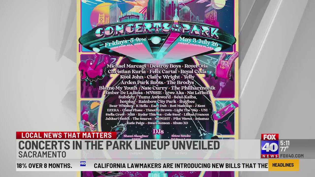 2024 Concerts in the Park lineup unveiled – FOX40 News