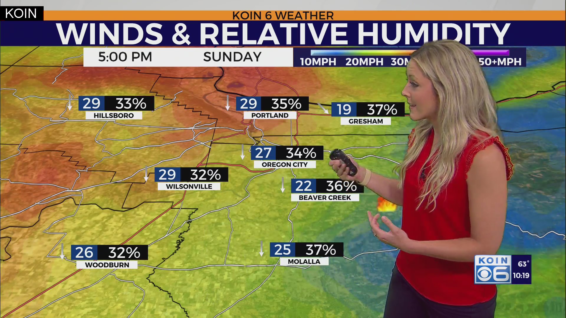 Dry and breezy conditions increase fire danger on Sunday – KOIN.com