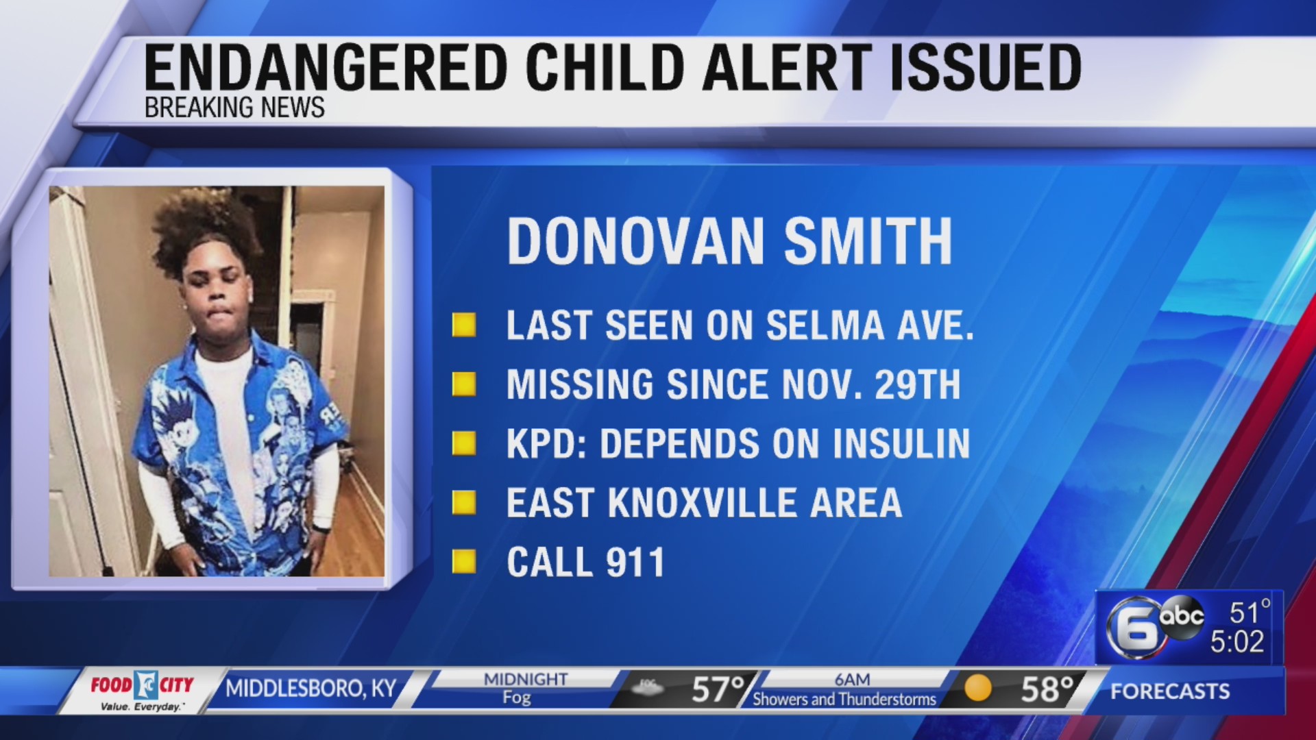 Endangered child alert issued for Knoxville teen – WATE 6 On Your Side