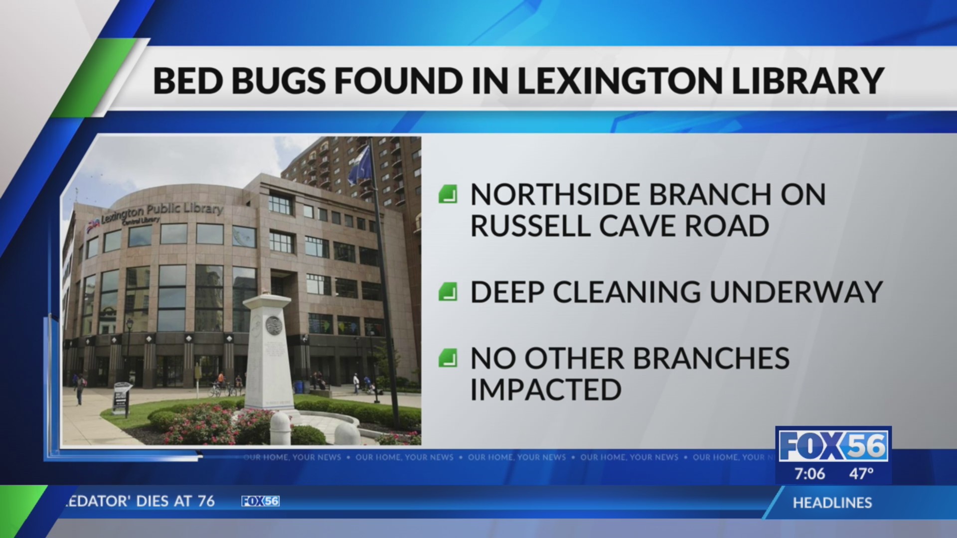 Lexington Public Library branch tackling bed bug infestation – FOX 56 News