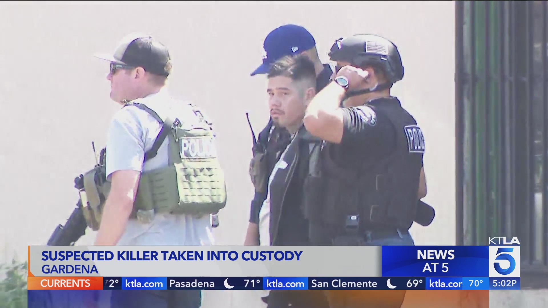 Murder suspect arrested after chase, search – KTLA
