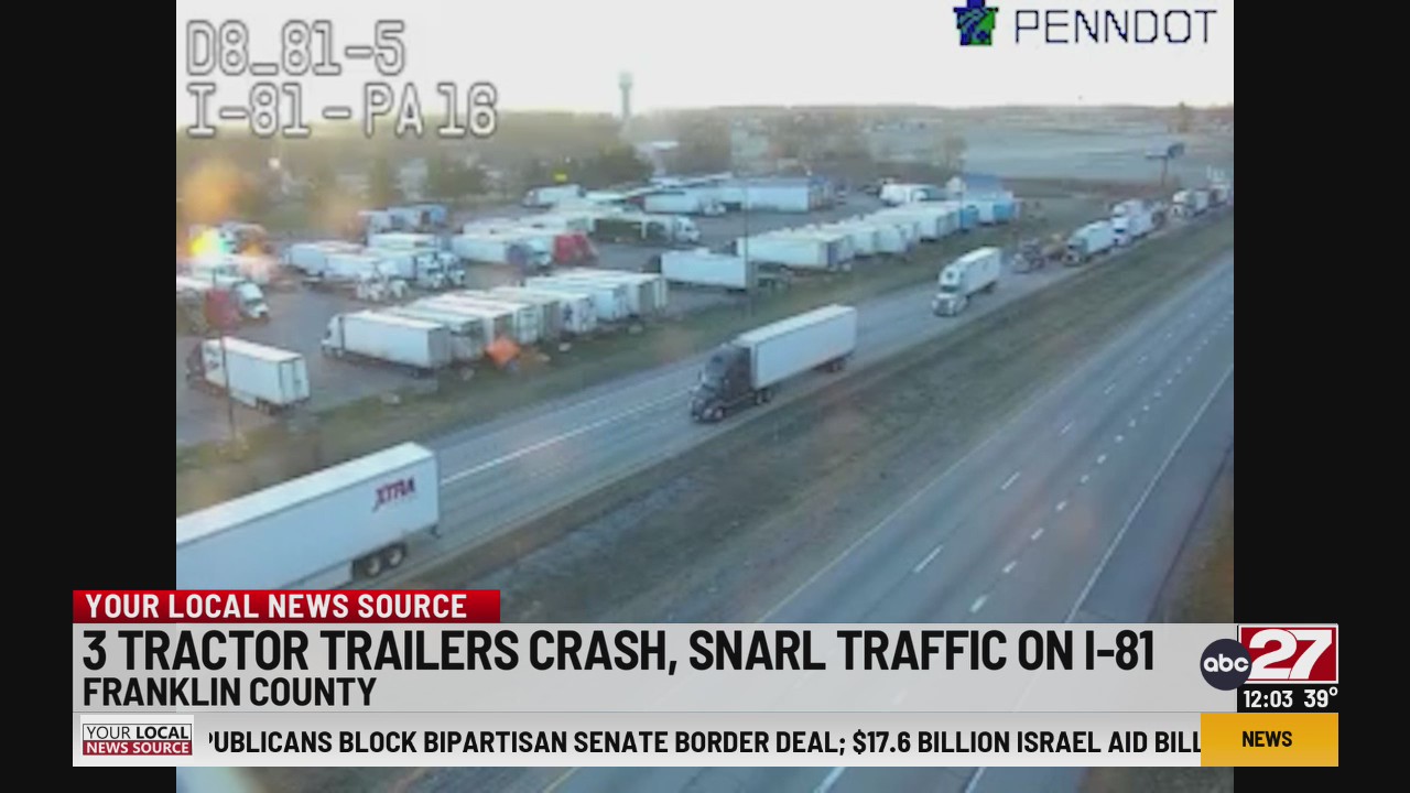 Crash involving multiple tractor-trailers shuts down I-81 in Franklin ...