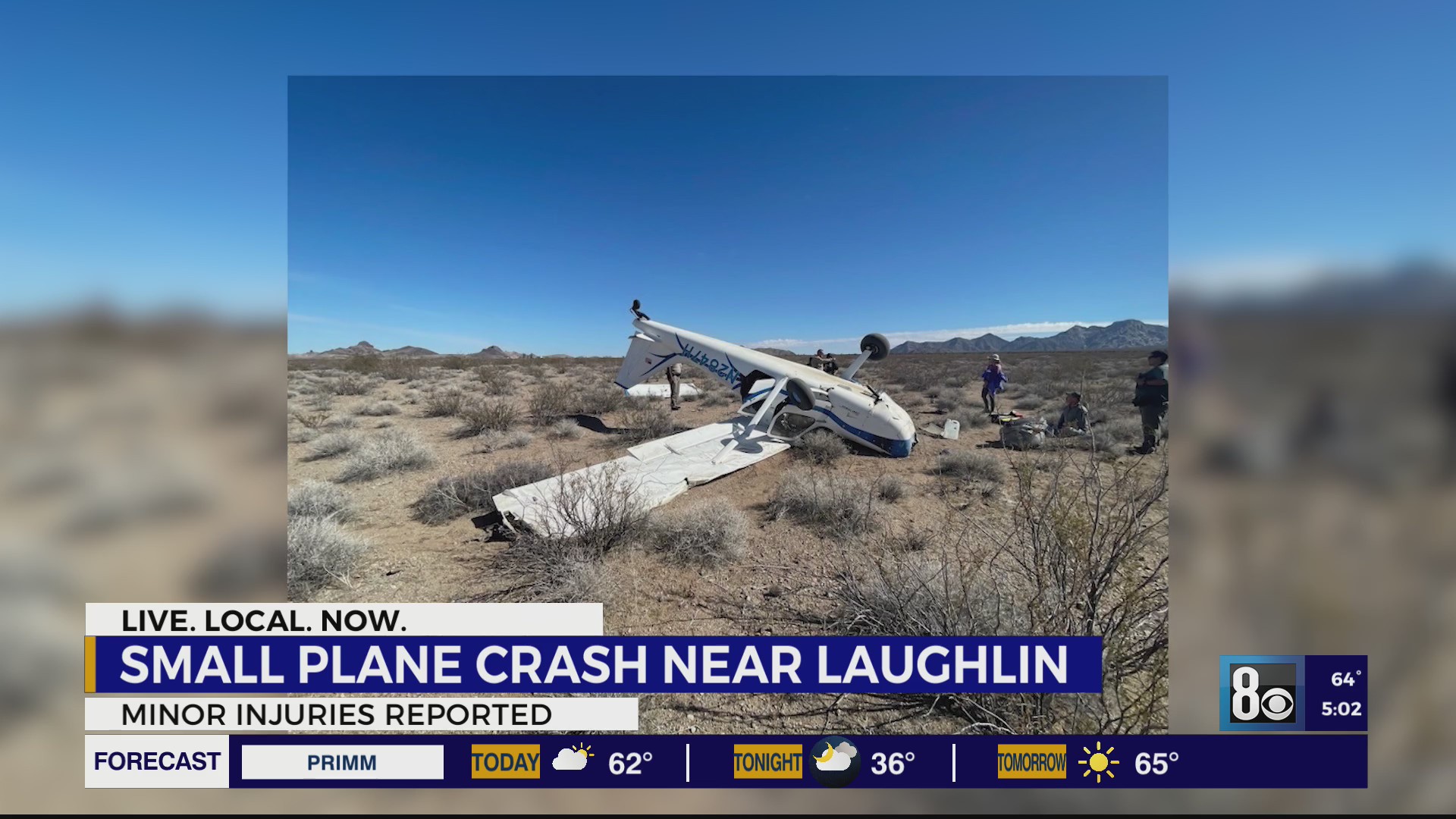 Authorities investigate crash of small plane between Searchlight