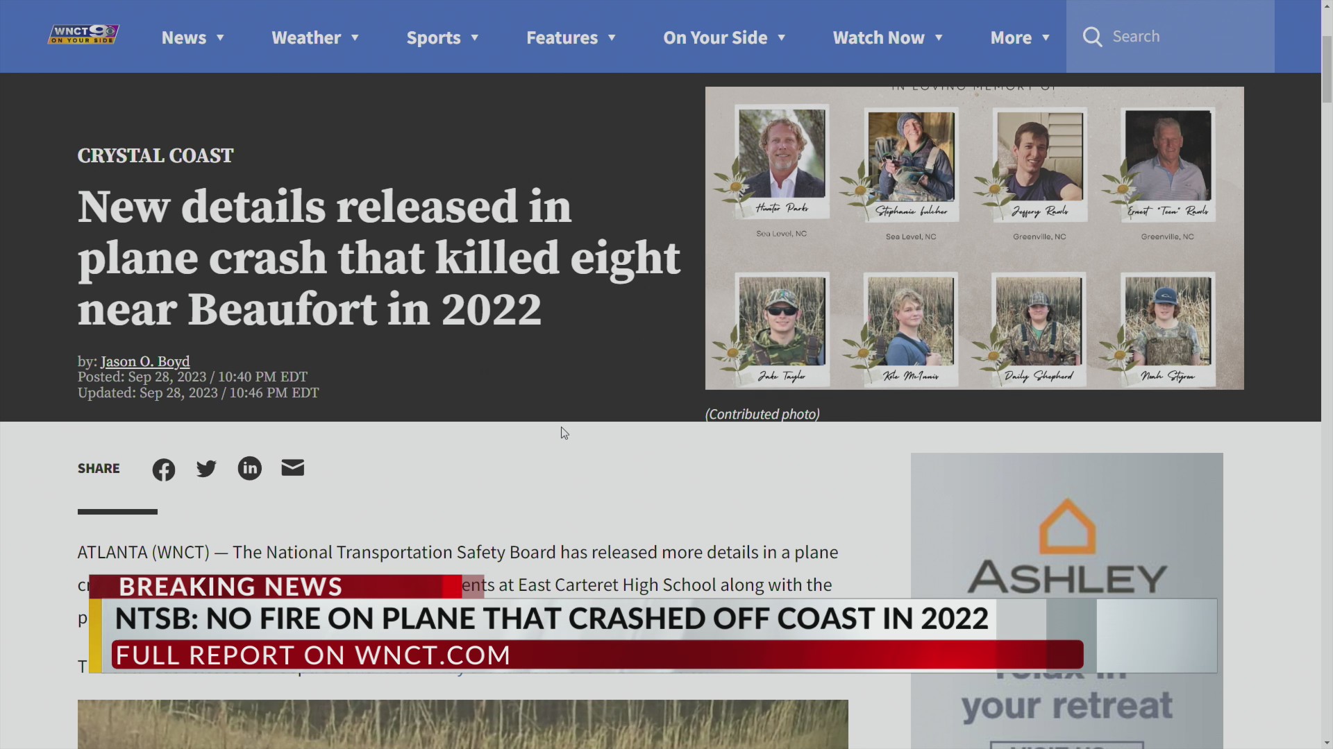 New details released in plane crash that killed eight near Beaufort in ...