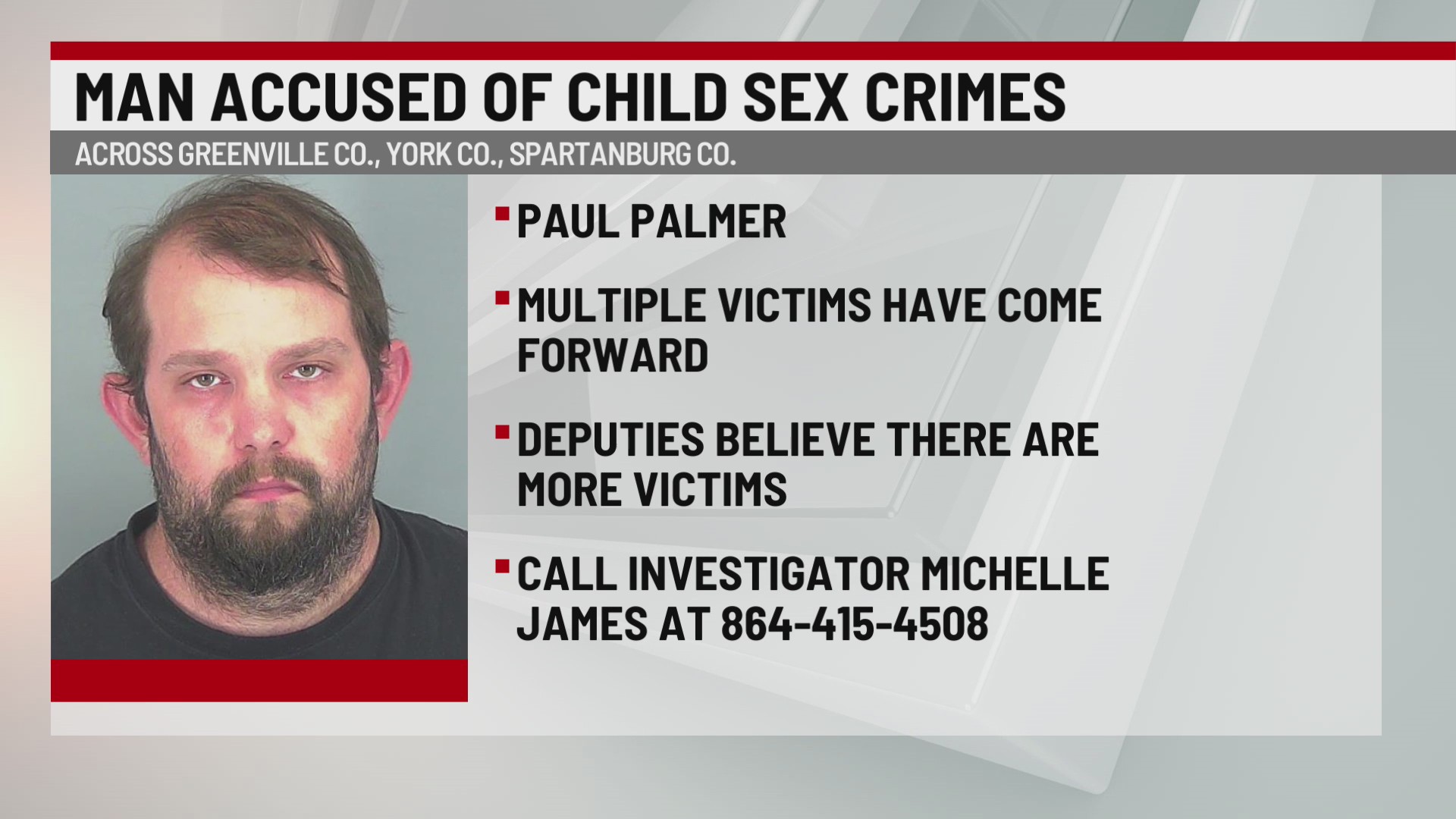 Man accused of child sex crimes in 3 Upstate counties – WSPA 7NEWS