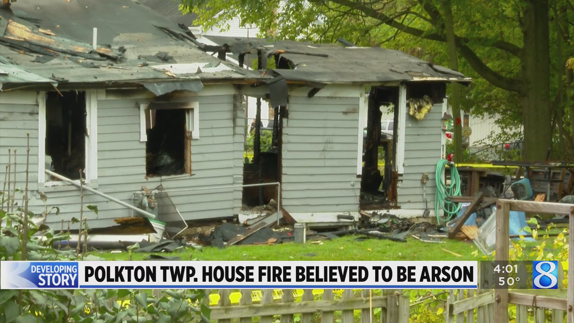 Polkton Twp house fire believed to be arson